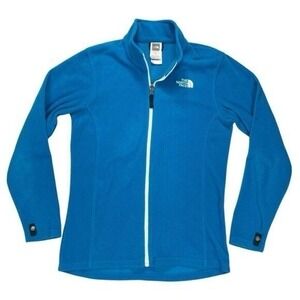 The North Face Youth XL Fleece Jacket Blue Full Zip Pockets Outdoors Trail Camp‎